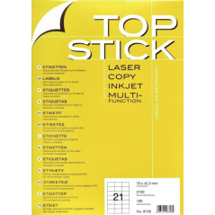 Paquet de 100 étiquettes QUICK LABELS A4/21 070 x 42.4 mm